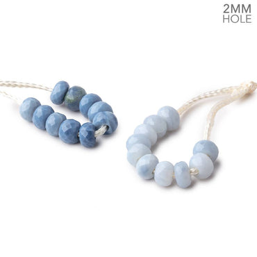 6mm Owyhee Denim Blue Opal 2mm Large Hole Faceted Rondelle Set of 10 (ONLINE ORDER ONLY)