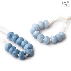 8mm Owyhee Denim Blue Opal 2mm Large Hole Faceted Rondelle Set of 10 (ONLINE ORDER ONLY)