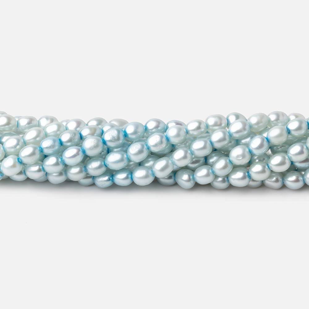 4x3mm Powder Blue Straight Drill Oval Pearl Beads 15 inch 96 pieces (ONLINE ORDER ONLY)