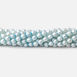 4x3mm Powder Blue Straight Drill Oval Pearl Beads 15 inch 96 pieces (ONLINE ORDER ONLY)