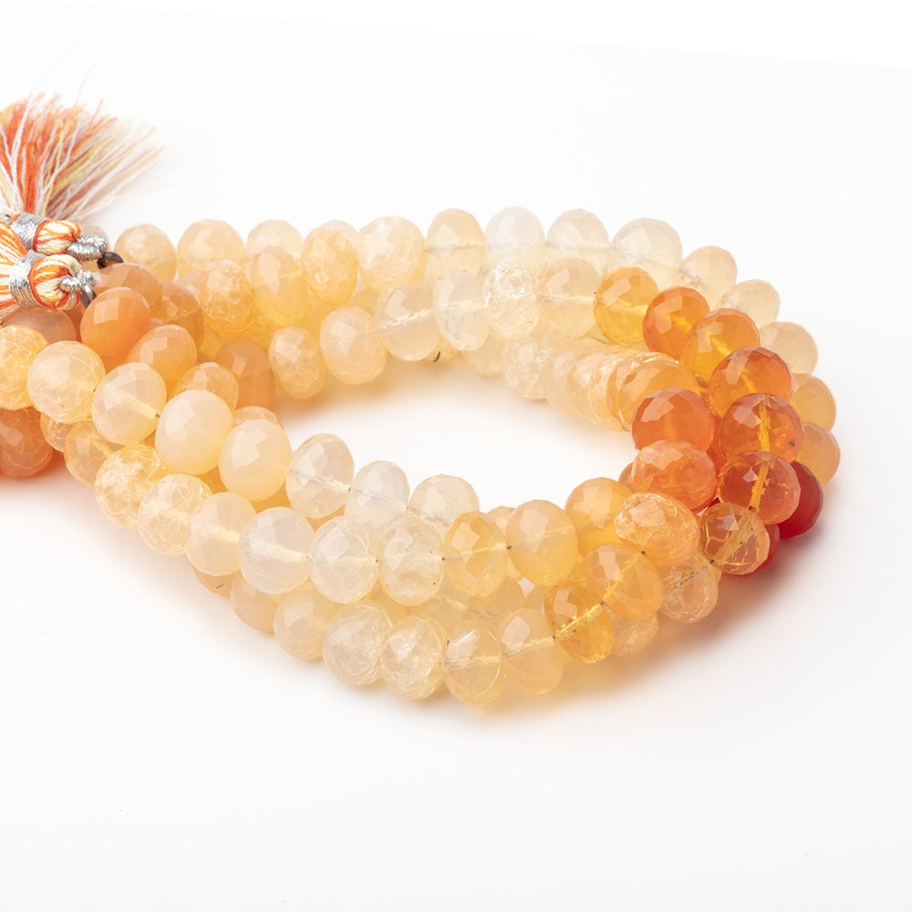 8mm Fire Opal Faceted Rondelle Beads 8 inch 28 pieces A (ONLINE ORDER ONLY)