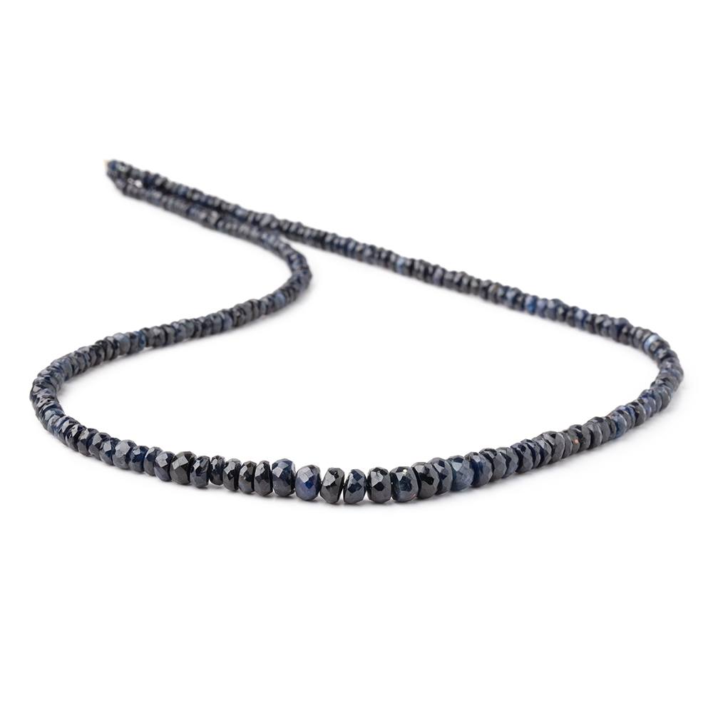 2.5-5mm Cambodian Blue Sapphire Faceted Rondelle Beads 16 inch 209 pieces (ONLINE ORDER ONLY)