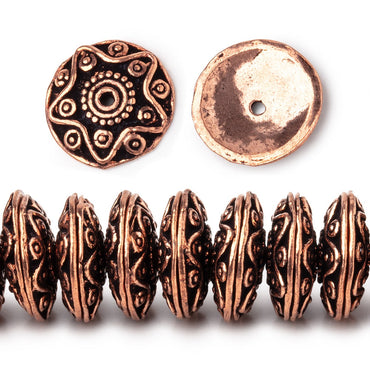 11mm Antiqued Copper Southwestern Motif Bead Caps 8 inch 90 pieces (ONLINE ORDER ONLY)