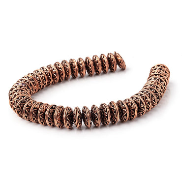 11mm Antiqued Copper Southwestern Motif Bead Caps 8 inch 90 pieces (ONLINE ORDER ONLY)
