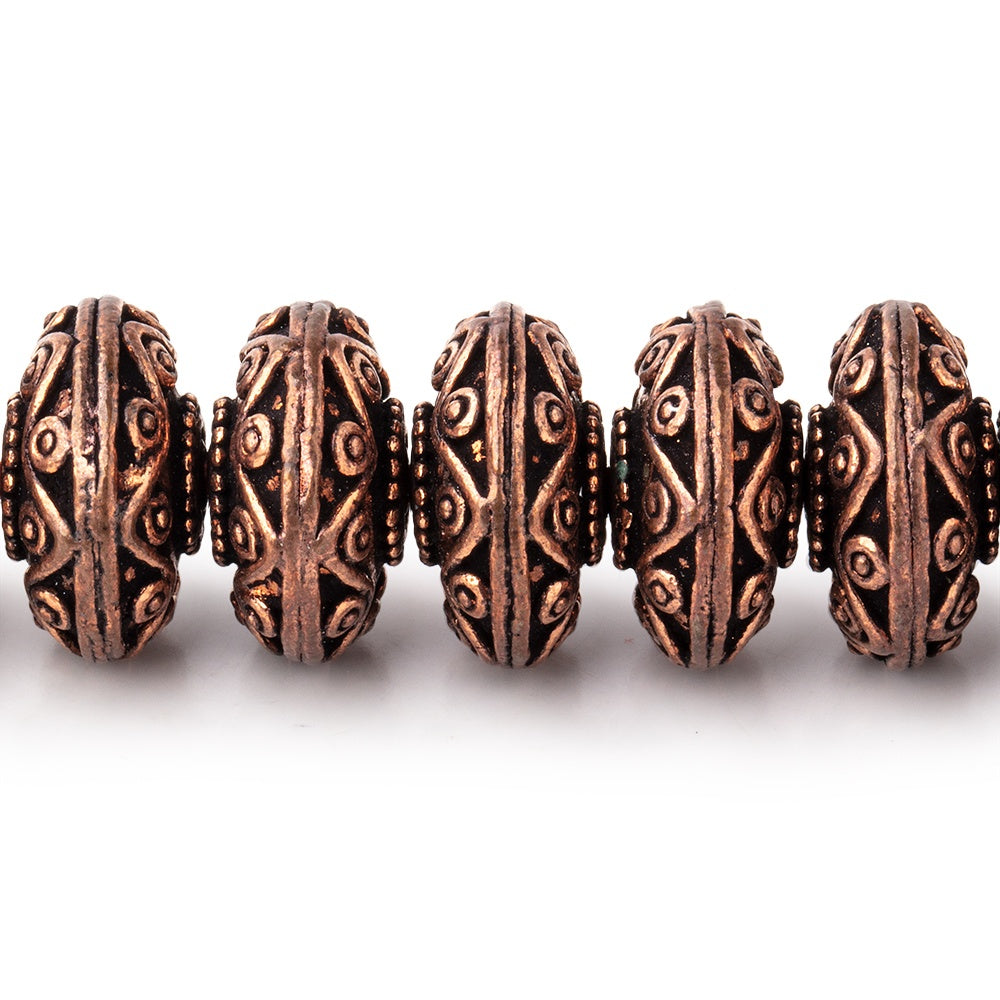 14mm Antiqued Copper Southwestern Motif Disc 8 inch 27 Beads (ONLINE ORDER ONLY)