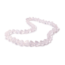 7-12mm Rose Quartz Straight Drilled Faceted Trillion Beads 16 inch 46 pieces (ONLINE ORDER ONLY)
