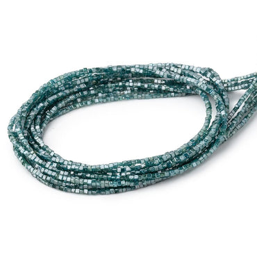 1-1.7mm Teal Blue Diamond Unfaceted Cube Beads 15 inch 290 pieces (ONLINE ORDER ONLY)