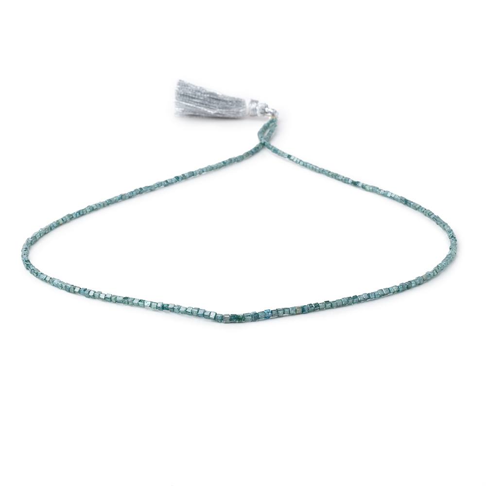 1-1.7mm Teal Blue Diamond Unfaceted Cube Beads 15 inch 290 pieces (ONLINE ORDER ONLY)
