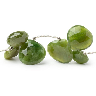 9-18mm Idocrase Faceted Heart Briolette 7.5 inch 20 Beads (ONLINE ORDER ONLY)