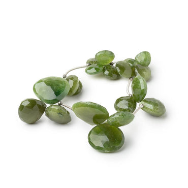 9-18mm Idocrase Faceted Heart Briolette 7.5 inch 20 Beads (ONLINE ORDER ONLY)