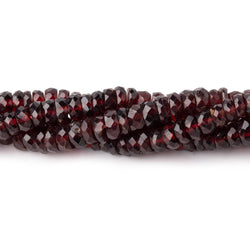 4.5-5.5mm Mozambique Garnet Faceted Heishi Beads 16 inch 175 pieces (ONLINE ORDER ONLY)