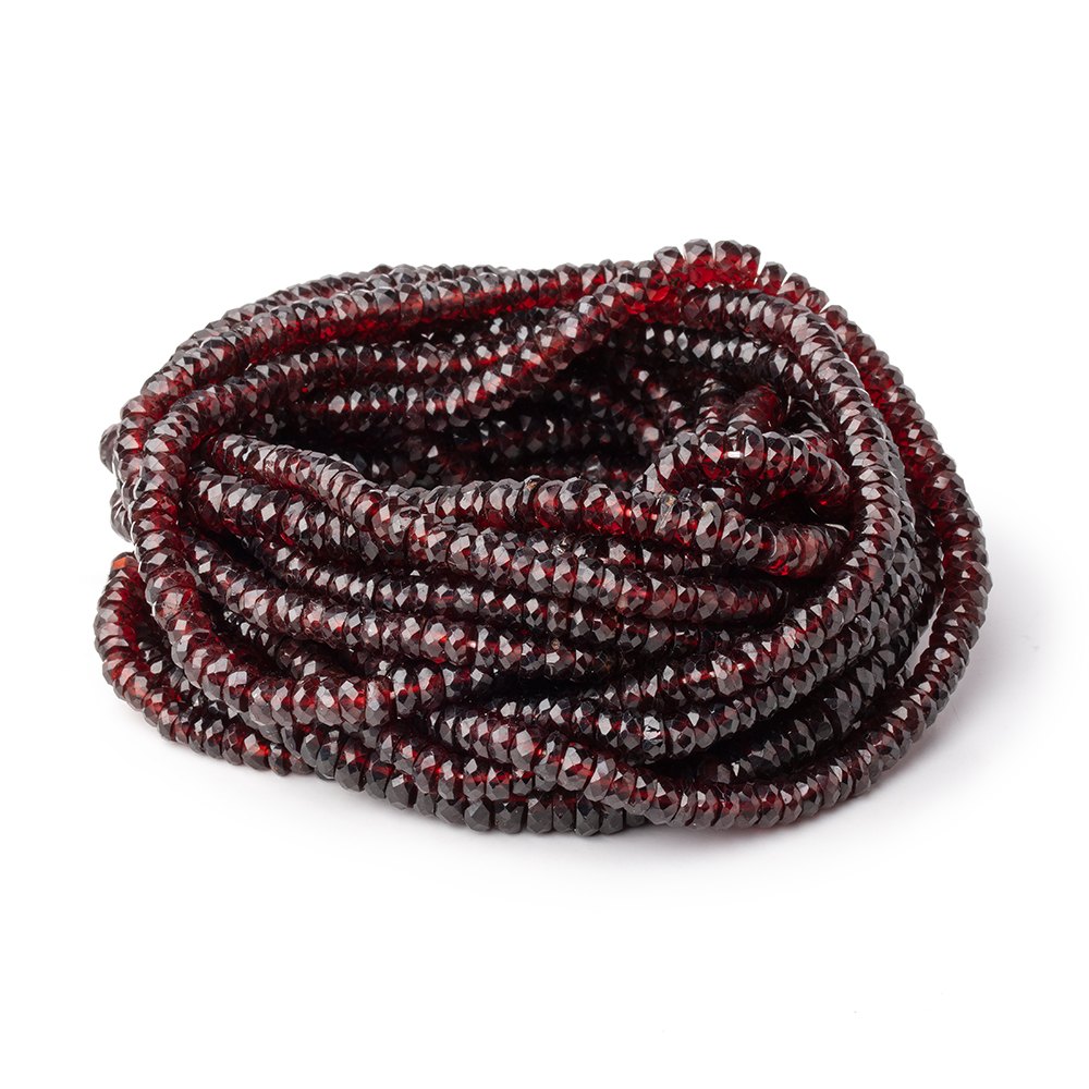 4.5-5.5mm Mozambique Garnet Faceted Heishi Beads 16 inch 175 pieces (ONLINE ORDER ONLY)