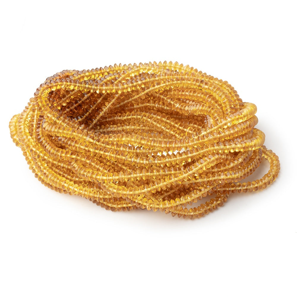 4mm Golden Tourmaline Plain Disc Rondelle 15.5 inch 205 Beads