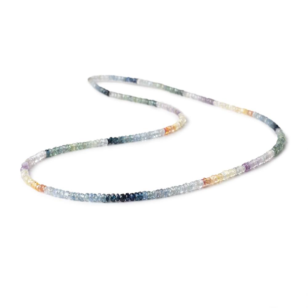 2-2.5mm Multi Color Sapphire Faceted Rondelle Beads 15 inch 300 pieces AAA (ONLINE ORDER ONLY)