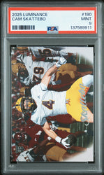 Graded 2025 Panini Luminance Cam Skattebo #180 Rookie RC Football Card PSA 9 Mint (ONLINE ORDER ONLY)