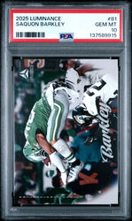 Graded 2025 Panini Luminance Saquon Barkley #81 Football Card PSA 10 Gem Mint (ONLINE ORDER ONLY)