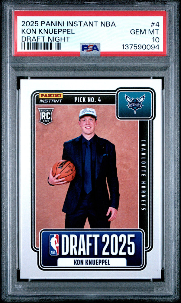 Graded 2025 Panini Instant Kon Knueppel #4 Draft Night Rookie RC Basketball Card PSA 10 Gem Mint (ONLINE ORDER ONLY)
