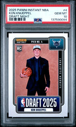 Graded 2025 Panini Instant Kon Knueppel #4 Draft Night Rookie RC Basketball Card PSA 10 Gem Mint (ONLINE ORDER ONLY)