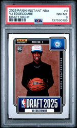 Graded 2025 Panini Instant VJ Edgecombe #3 Draft Night Rookie RC Basketball Card PSA 8 Near Mint (ONLINE ORDER ONLY)