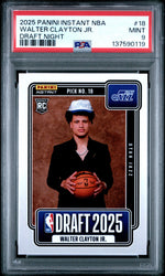 Graded 2025 Panini Instant Walter Clayton Jr. #18 Draft Night Rookie RC Basketball Card PSA 9 Mint (ONLINE ORDER ONLY)