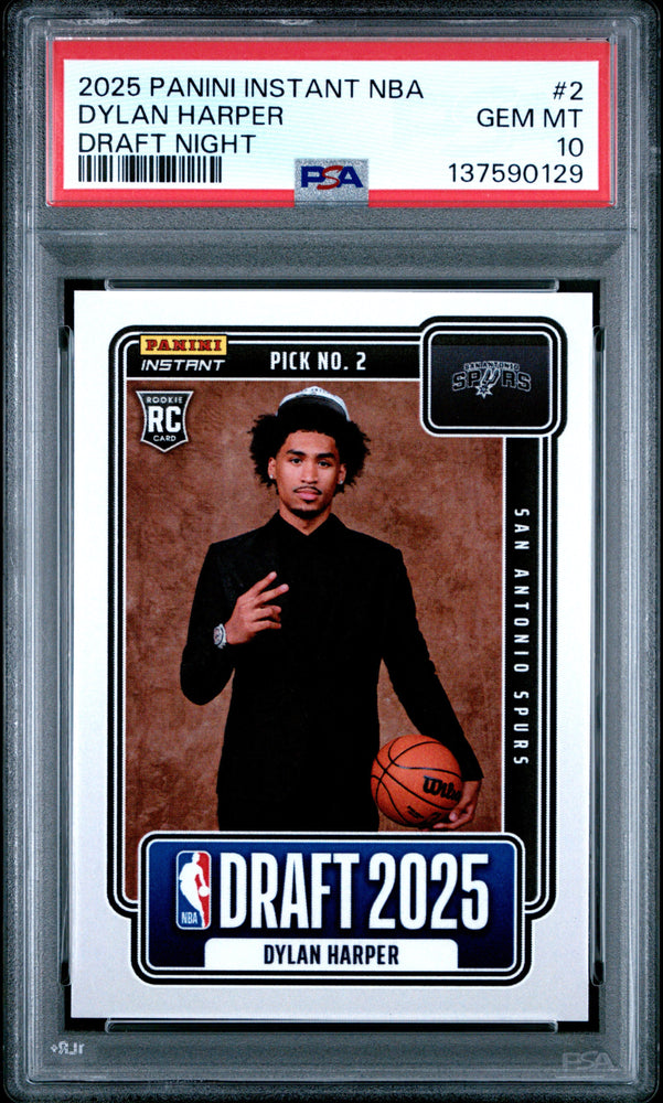Graded 2025 Panini Instant Dylan Harper #2 Draft Night Rookie RC Basketball Card PSA 10 Gem Mint (ONLINE ORDER ONLY)