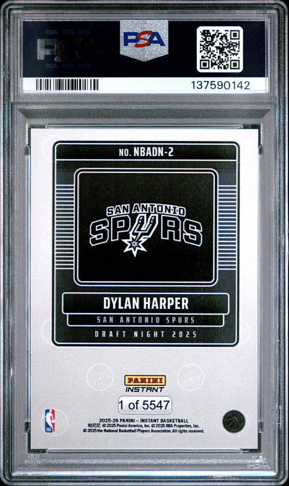 Graded 2025 Panini Instant Dylan Harper #2 Draft Night Rookie RC Basketball Card PSA 6 Excellent (ONLINE ORDER ONLY)