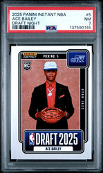 Graded 2025 Panini Instant Ace Bailey #5 Draft Night Rookie RC Basketball Card PSA 7 Near Mint (ONLINE ORDER ONLY)