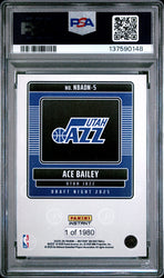Graded 2025 Panini Instant Ace Bailey #5 Draft Night Rookie RC Basketball Card PSA 8 Near Mint (ONLINE ORDER ONLY)