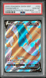 Graded 2020 PKM Swsh Black Star Promo #050 Charizard V Champion Path Elite Trainer Box Trading Card Game PSA 10 Gem Mint