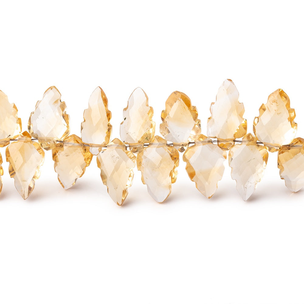 9x5-11x7mm Citrine Carved & Faceted Leaf Beads 7 inch 48 pieces AAA (ONLINE ORDER ONLY)
