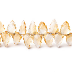 9x5-11x7mm Citrine Carved & Faceted Leaf Beads 7 inch 48 pieces AAA (ONLINE ORDER ONLY)