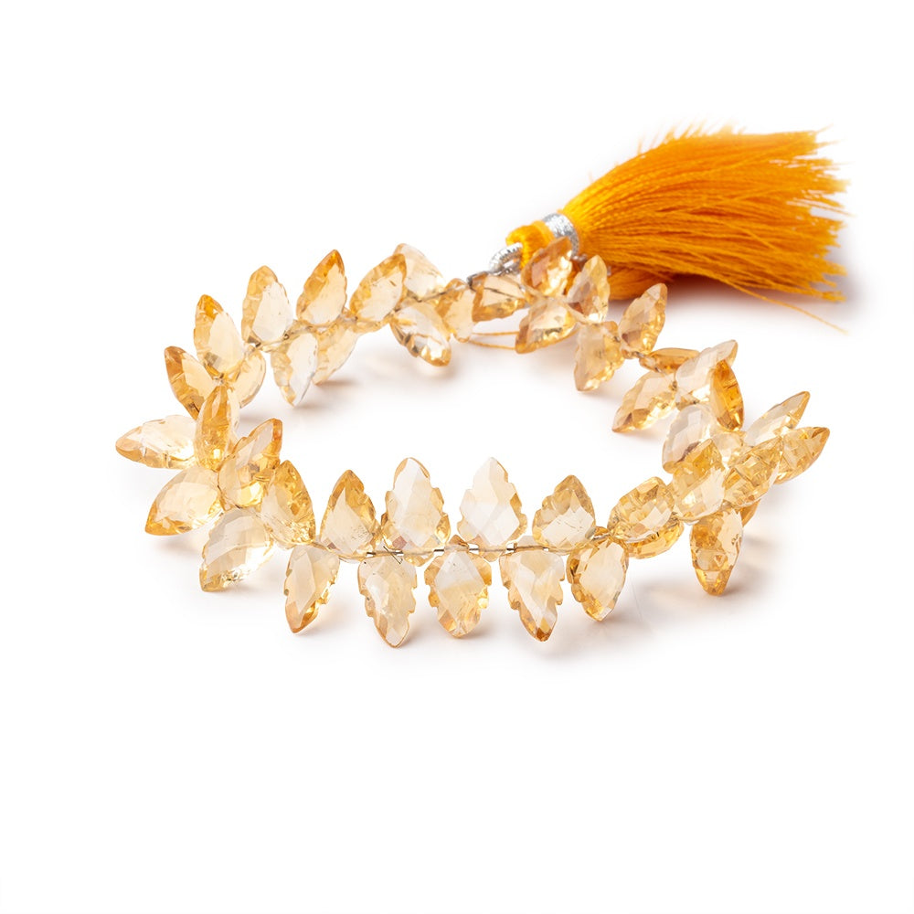 9x5-11x7mm Citrine Carved & Faceted Leaf Beads 7 inch 48 pieces AAA (ONLINE ORDER ONLY)