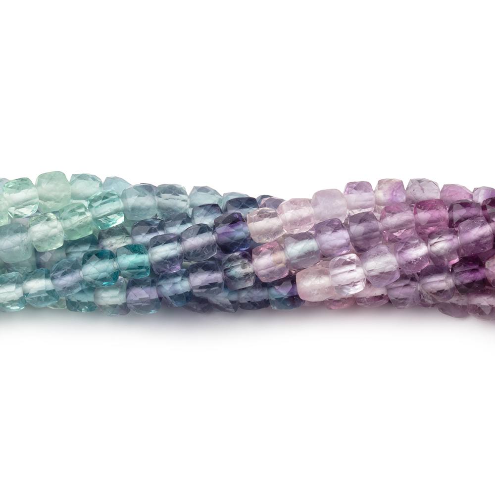 4mm Shaded Fluorite Micro Faceted Cube Beads 12.5 inch 84 pieces AA (ONLINE ORDER ONLY)