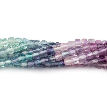 4mm Shaded Fluorite Micro Faceted Cube Beads 12.5 inch 84 pieces AA (ONLINE ORDER ONLY)