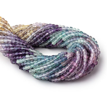 4mm Shaded Fluorite Micro Faceted Cube Beads 12.5 inch 84 pieces AA (ONLINE ORDER ONLY)