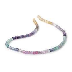 4mm Shaded Fluorite Micro Faceted Cube Beads 12.5 inch 84 pieces AA (ONLINE ORDER ONLY)