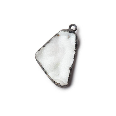 33x19mm Black Gold Leafed White Agate Drusy Focal Bead 1 piece (ONLINE ORDER ONLY)