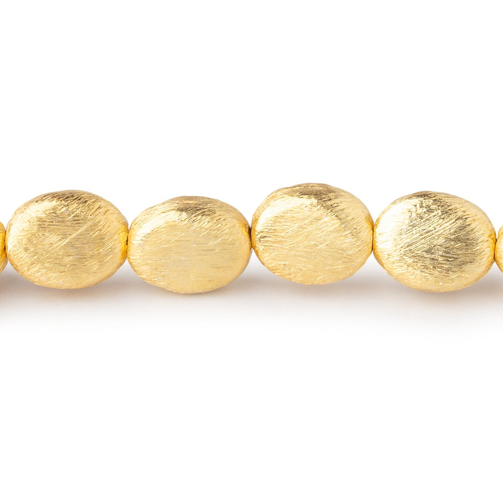 10x8mm 22kt Gold Plated Copper Brushed Flat Oval 8 inch 20 Beads (ONLINE ORDER ONLY)