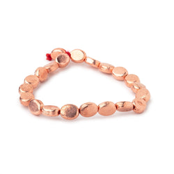 10x8mm Copper Brushed Flat Oval Beads 8 inch 20 pieces (ONLINE ORDER ONLY)