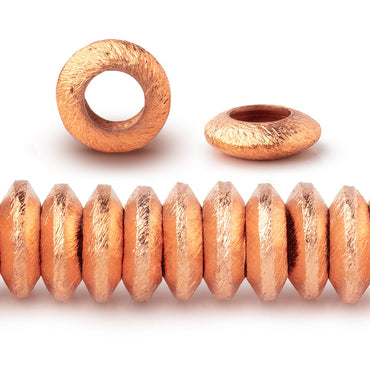 12mm Copper Brushed Disc 8 inch 50 Large Hole Beads (ONLINE ORDER ONLY)