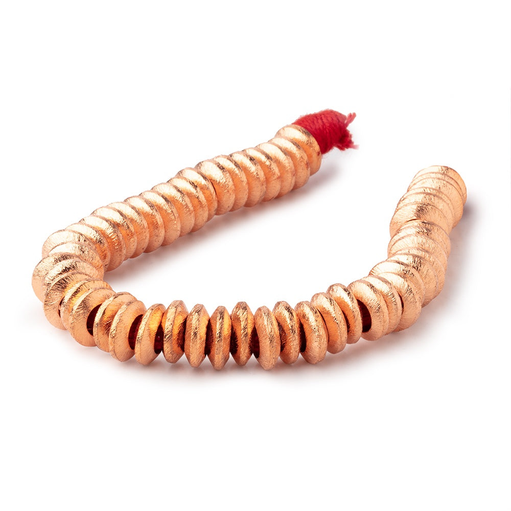 12mm Copper Brushed Disc 8 inch 50 Large Hole Beads (ONLINE ORDER ONLY)