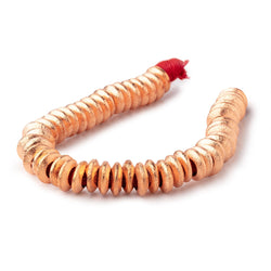 12mm Copper Brushed Disc 8 inch 50 Large Hole Beads (ONLINE ORDER ONLY)