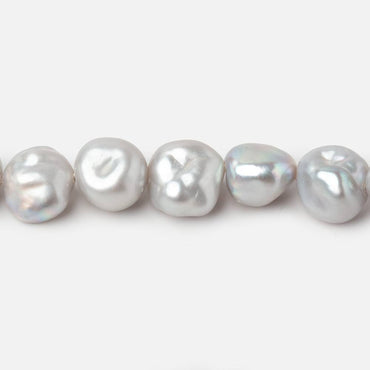 8-10mm Silver Keshi Side Drilled Freshwater Pearls 16 inch 50 Beads (ONLINE ORDER ONLY)
