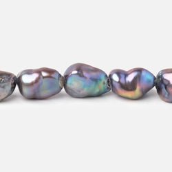 9-11mm Peacock Straight Drilled Keshi Freshwater Pearls 16 inch 32 Beads (ONLINE ORDER ONLY)