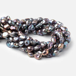 9-11mm Peacock Straight Drilled Keshi Freshwater Pearls 16 inch 32 Beads (ONLINE ORDER ONLY)