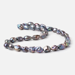 9-11mm Peacock Straight Drilled Keshi Freshwater Pearls 16 inch 32 Beads (ONLINE ORDER ONLY)