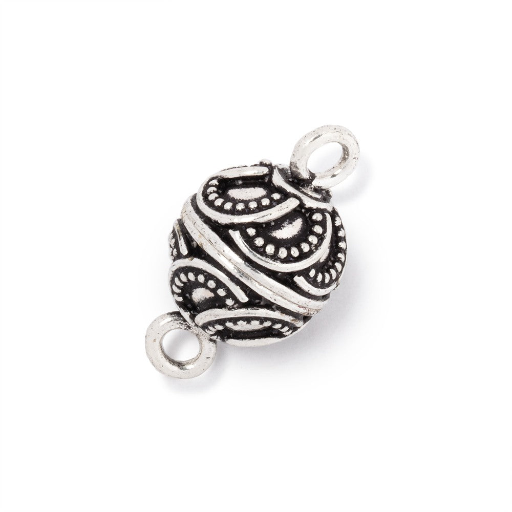 12mm Antiqued Sterling Silver Overlapping Design Magnetic Clasp 1 piece (ONLINE ORDER ONLY)