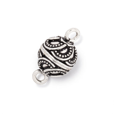 12mm Antiqued Sterling Silver Overlapping Design Magnetic Clasp 1 piece (ONLINE ORDER ONLY)