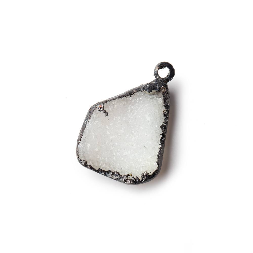 26x18mm Black Gold Leafed White Agate Drusy Focal Bead 1 piece (ONLINE ORDER ONLY)