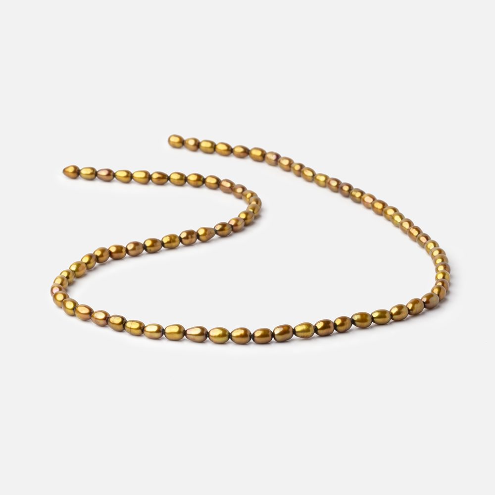 5x4mm Lemongrass Green Straight Drilled Oval Pearls 15 inch 80 pieces (ONLINE ORDER ONLY)